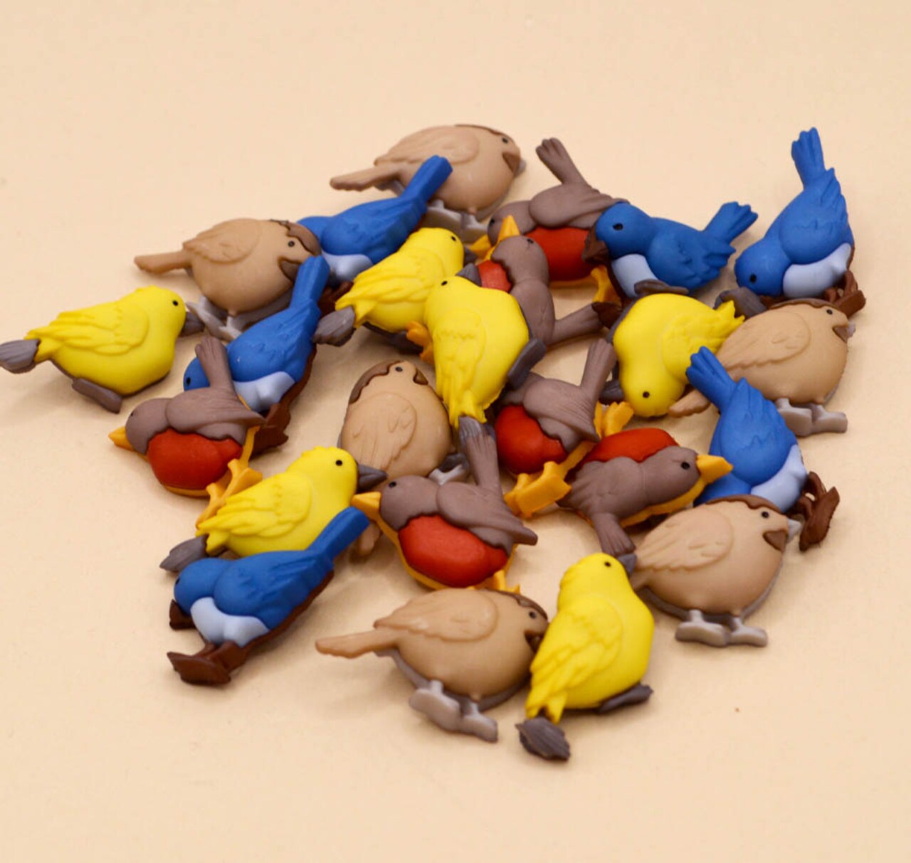 Feathered Friends Craft Embellishments bAssorted Bird Shank-Back Buttons 24pcs